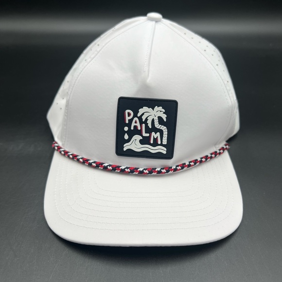 Men’s Palm Golf hat San O SnapBack cap. White, black and red. OS  Retail for $45 - Picture 1 of 6